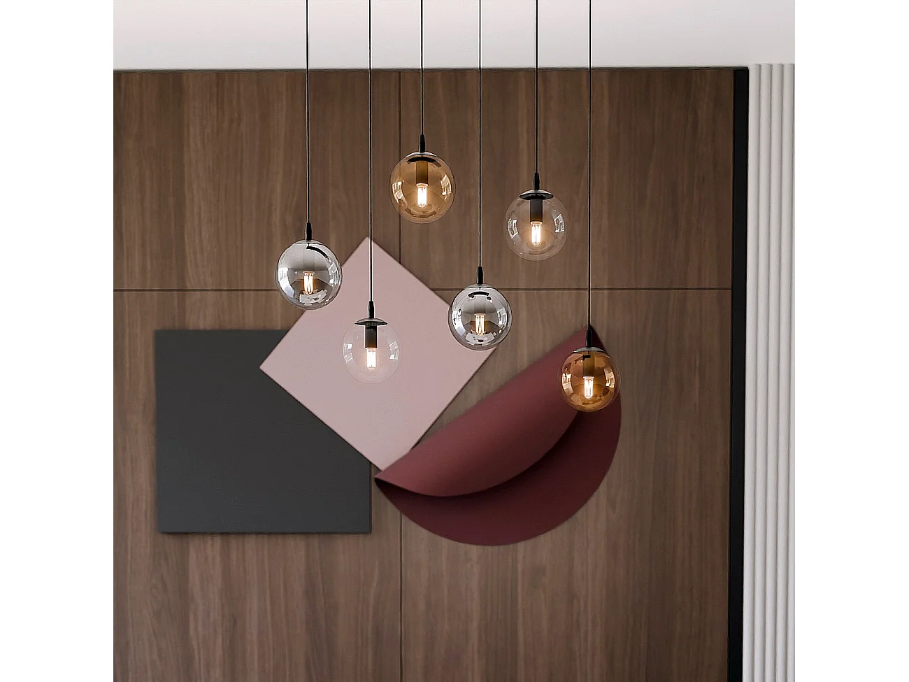 Suspension Cosmo 10, Noir, 65x120x22 cm, Seven Design