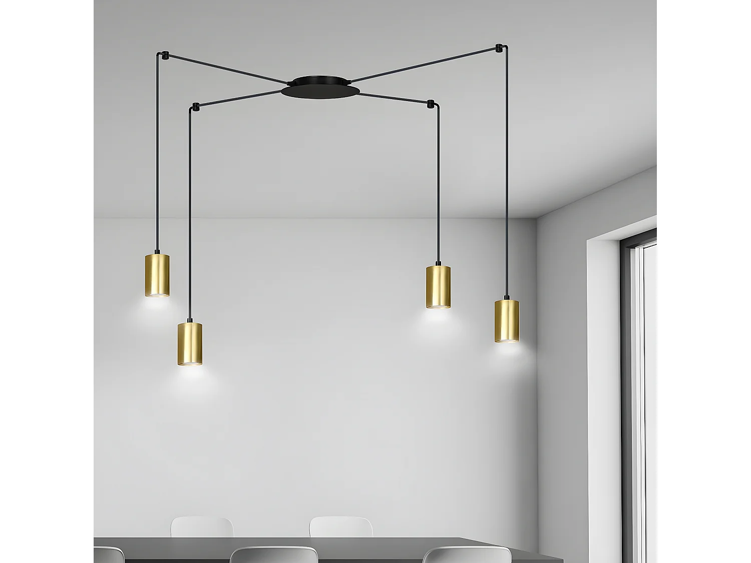 Suspension Traker 7, Noir, 300x300x14 cm, Seven Design