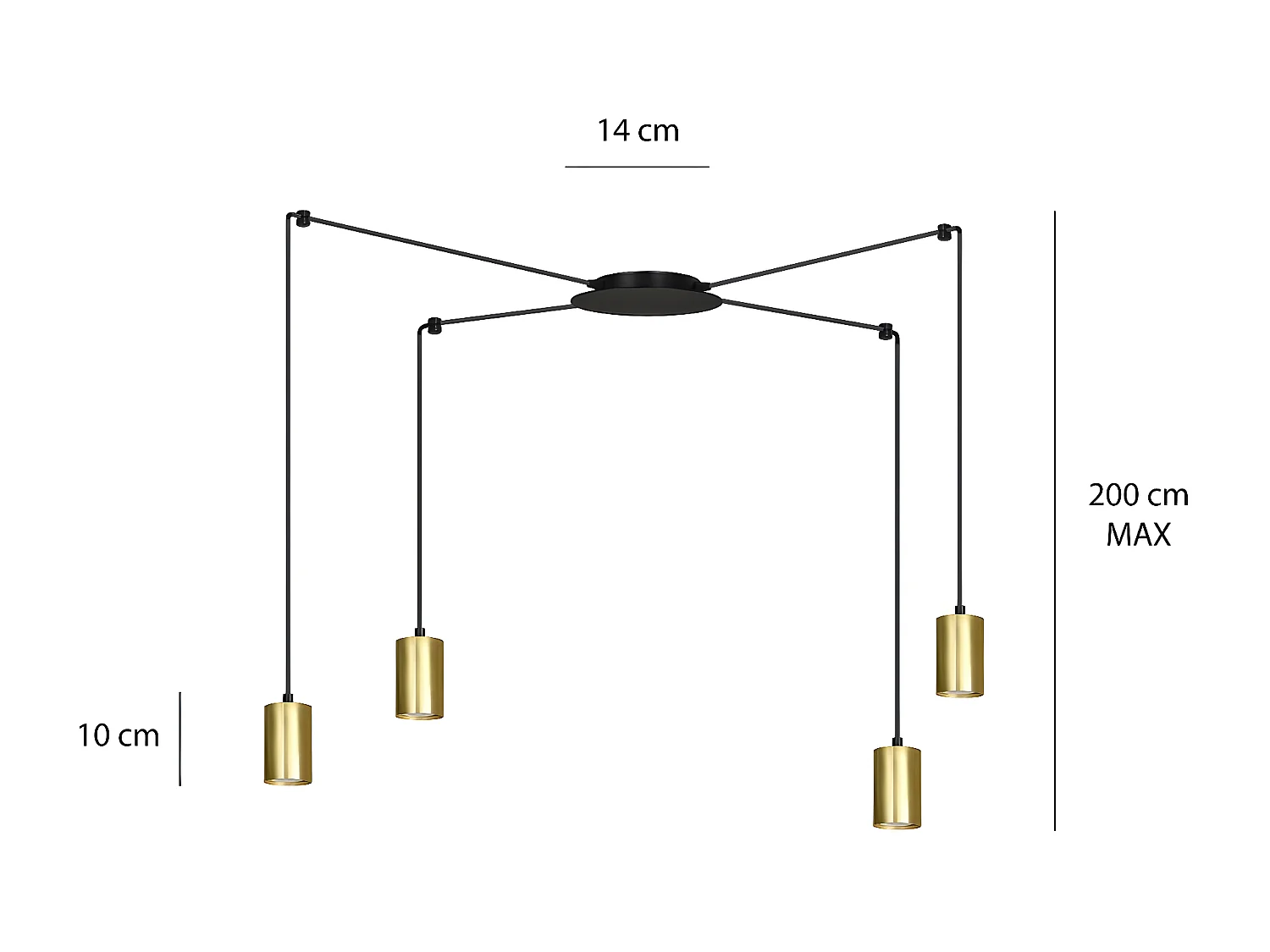 Suspension Traker 7, Noir, 300x300x14 cm, Seven Design