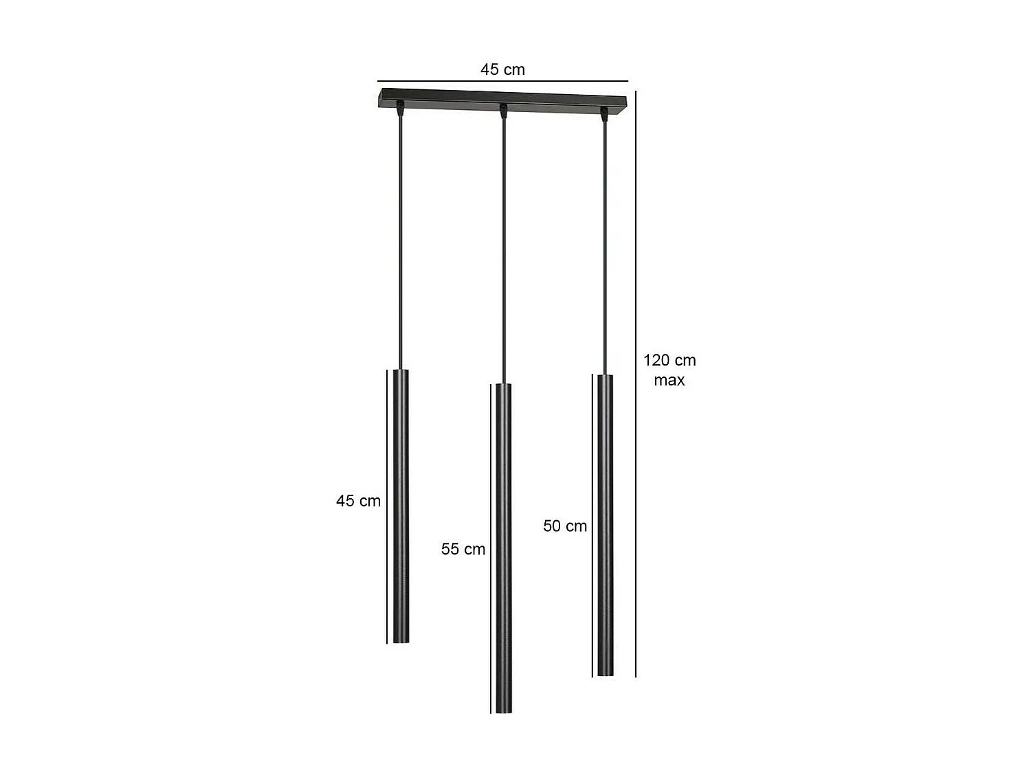 Lampa Wisząca Selter, Czarny, 45x120x6 cm, Seven Design