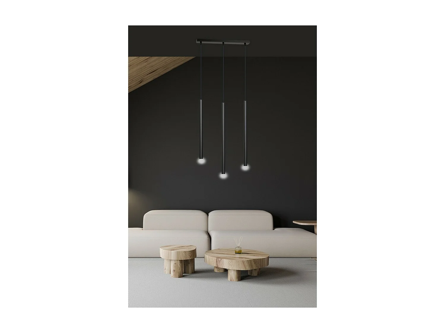 Lampa Wisząca Selter, Czarny, 45x120x6 cm, Seven Design