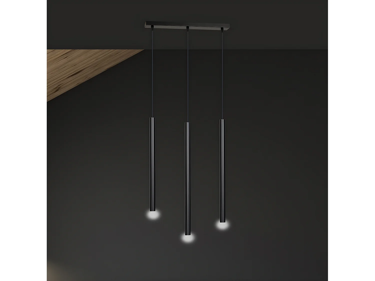 Lampa Wisząca Selter, Czarny, 45x120x6 cm, Seven Design