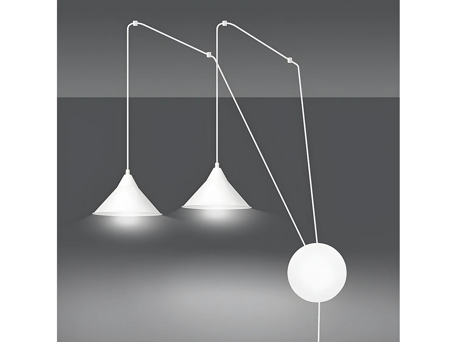 Lampa Wisząca Abramo 4, Biały, 400x400x60 cm, Seven Design