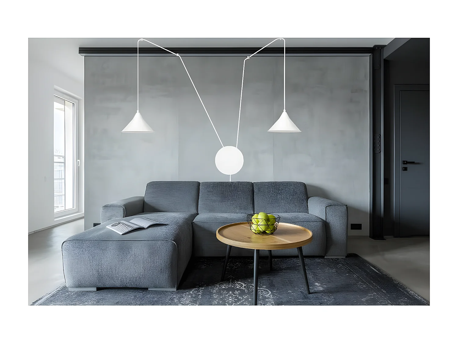 Lampa Wisząca Abramo 4, Biały, 400x400x60 cm, Seven Design