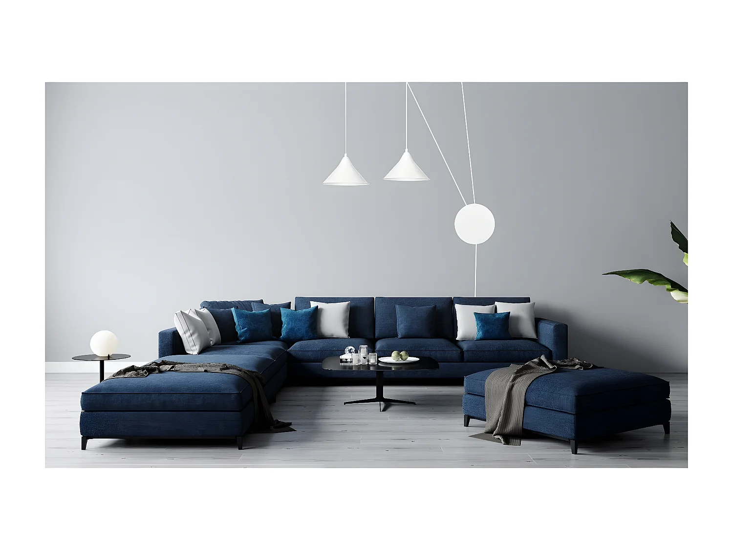 Lampa Wisząca Abramo 4, Biały, 400x400x60 cm, Seven Design