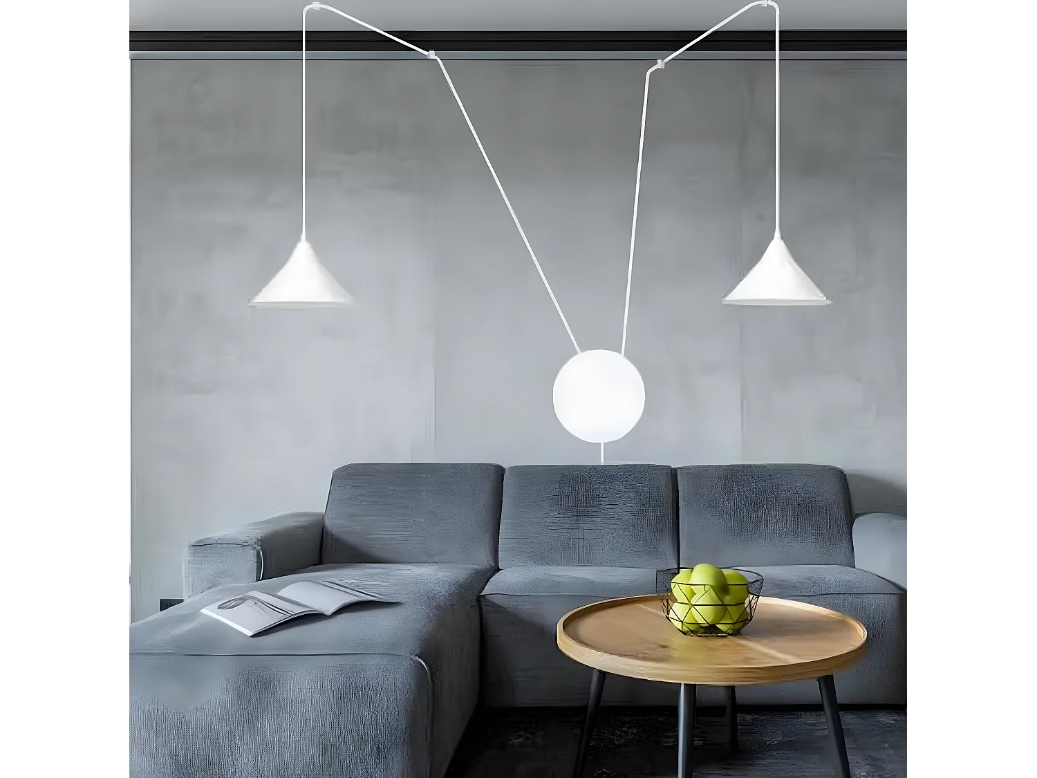 Lampa Wisząca Abramo 4, Biały, 400x400x60 cm, Seven Design