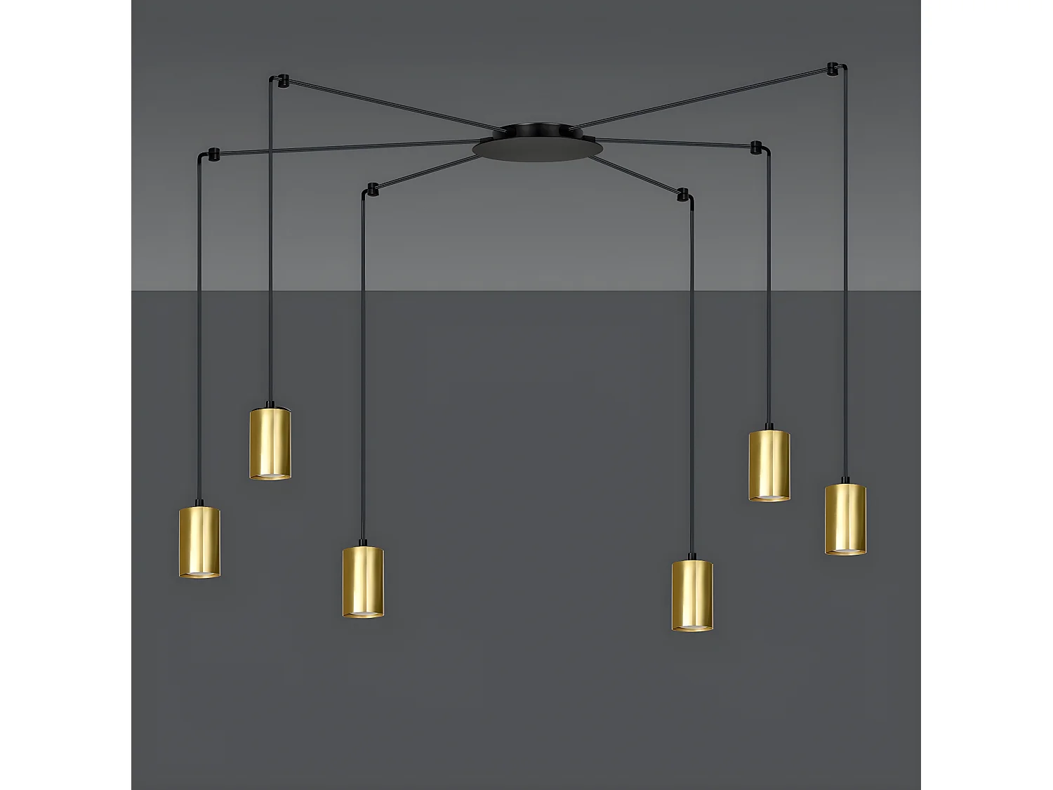 Candeeiro Suspenso Traker, Preto, 300x300x14 cm, EPIKASA