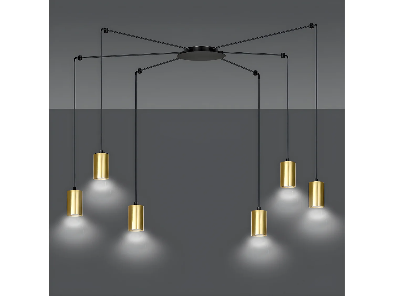 Suspension Traker 6, Noir, 300x300x14 cm, Seven Design