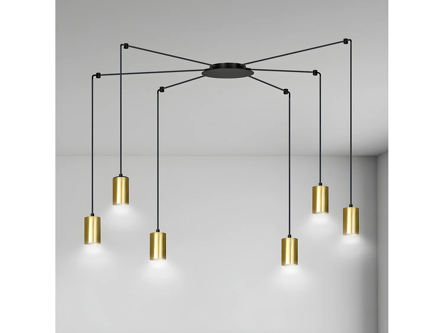 Suspension Traker 6, Noir, 300x300x14 cm, Seven Design