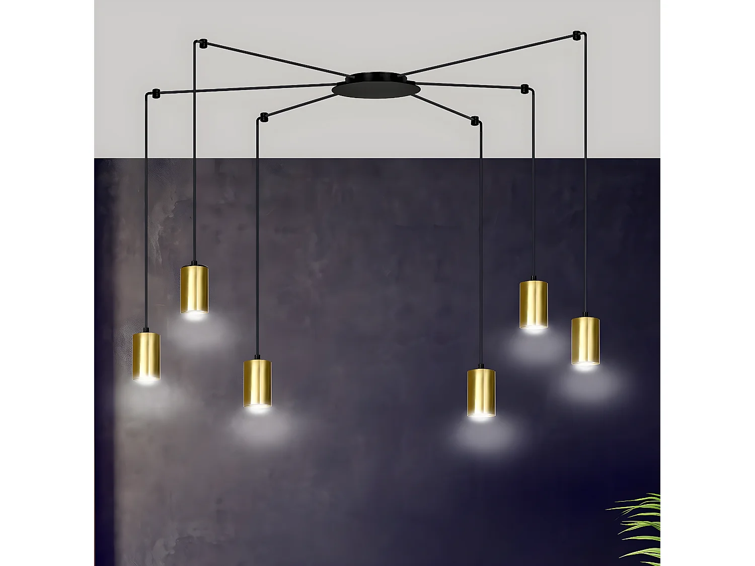Suspension Traker 6, Noir, 300x300x14 cm, Seven Design