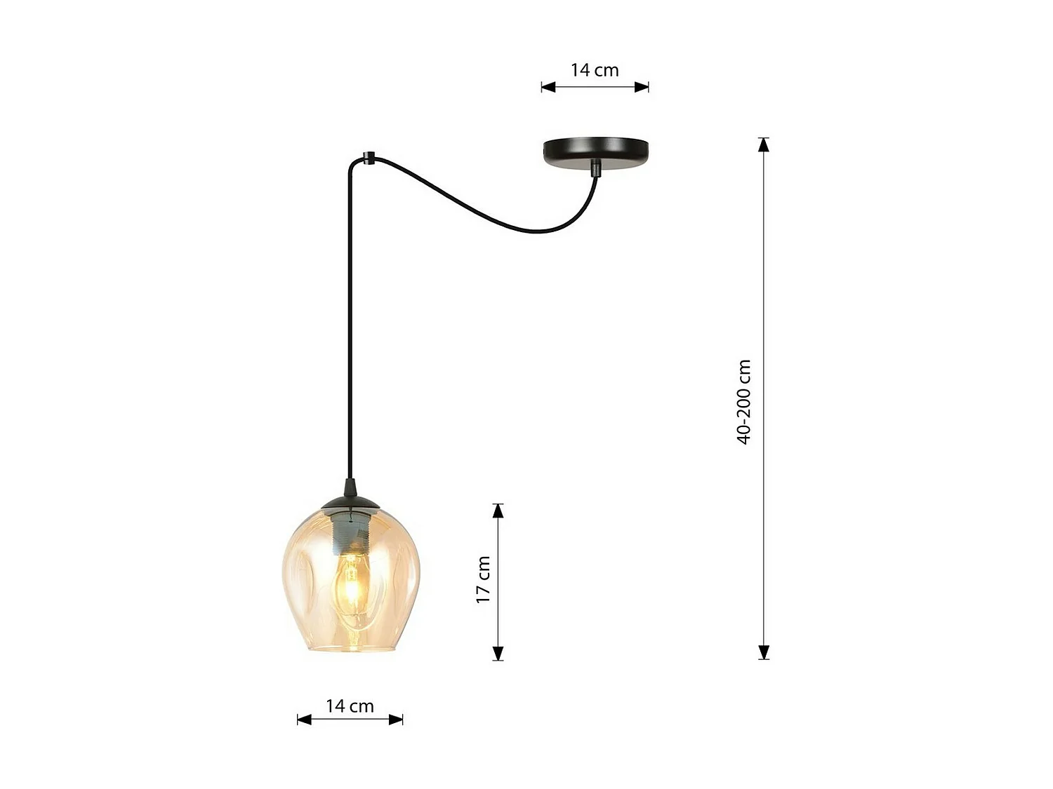 Suspension Level, Ambre, 14x200x14 cm, Seven Design