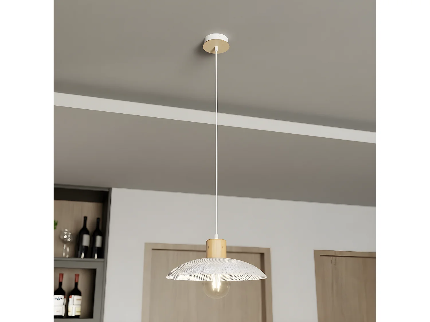 Hanglamp Kobe, Wit, 30x100x30 cm, Seven Design