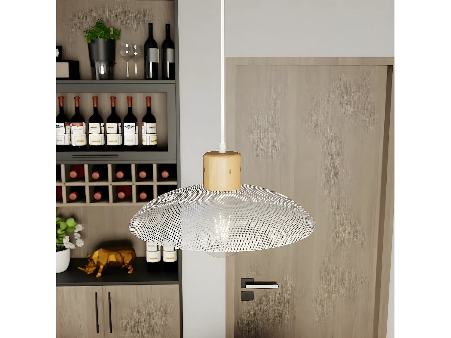 Hanglamp Kobe, Wit, 30x100x30 cm, Seven Design