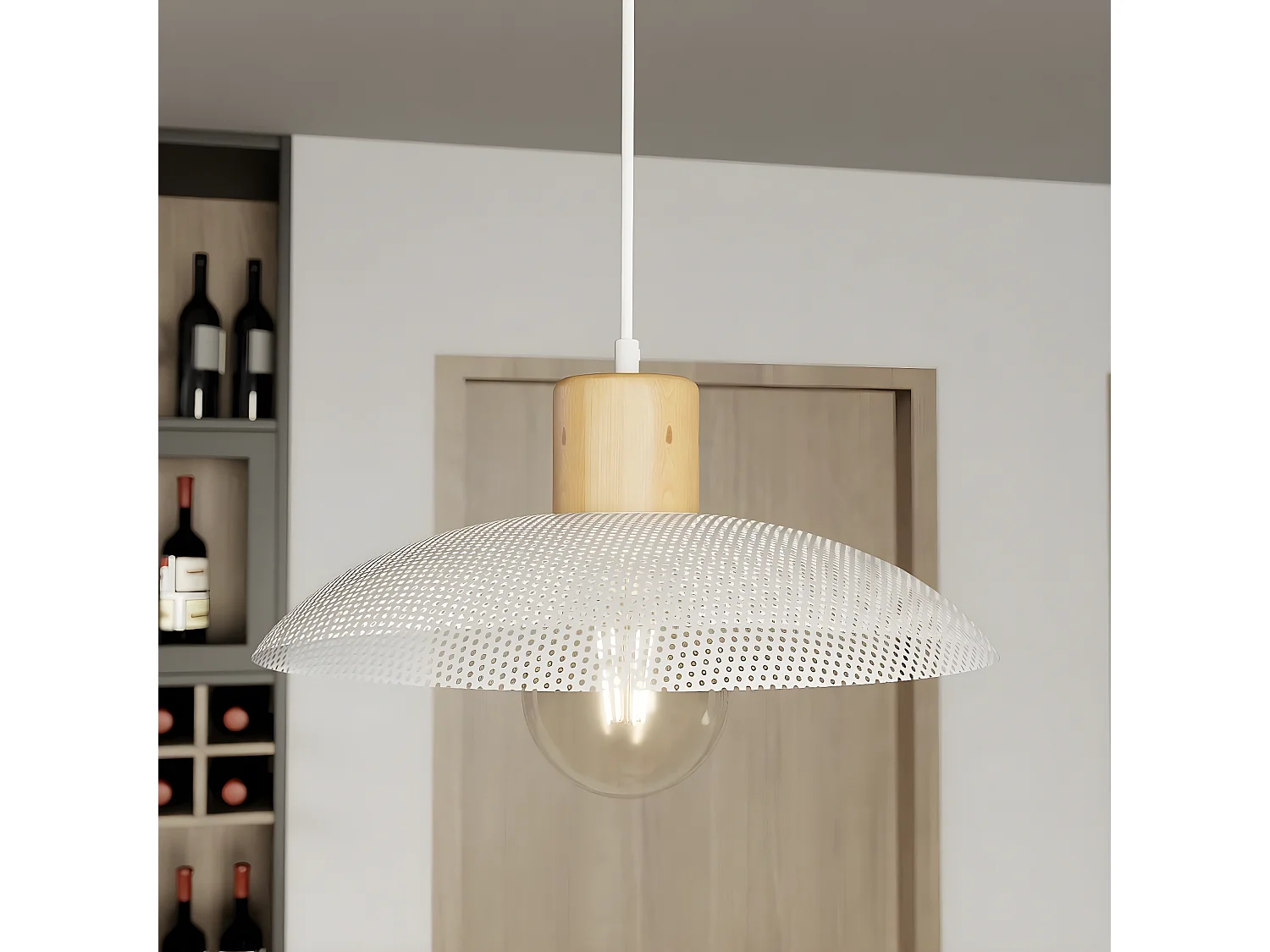 Hanglamp Kobe, Wit, 30x100x30 cm, Seven Design