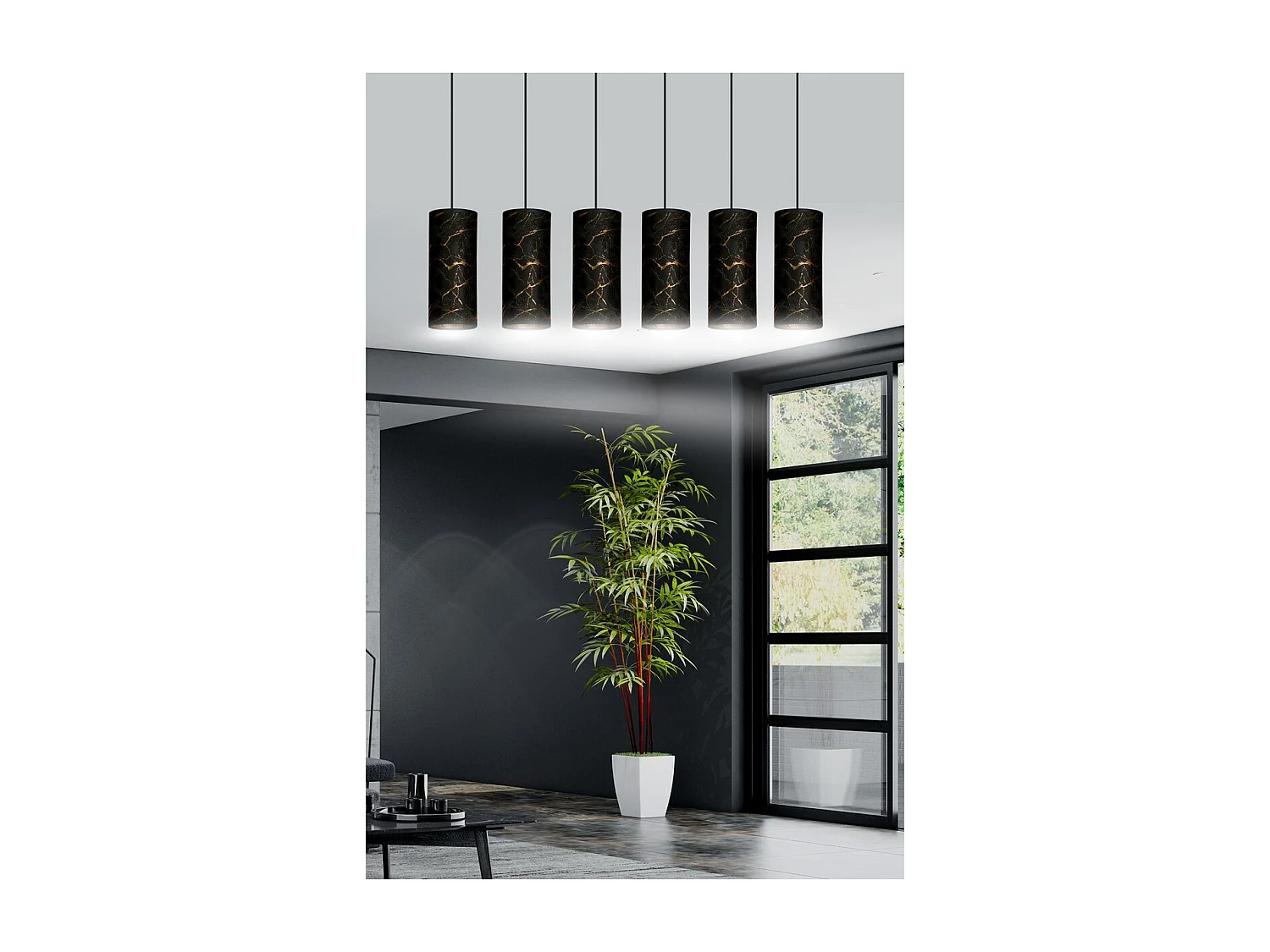 Suspension Karli, Noir, 95x100x6 cm, Seven Design