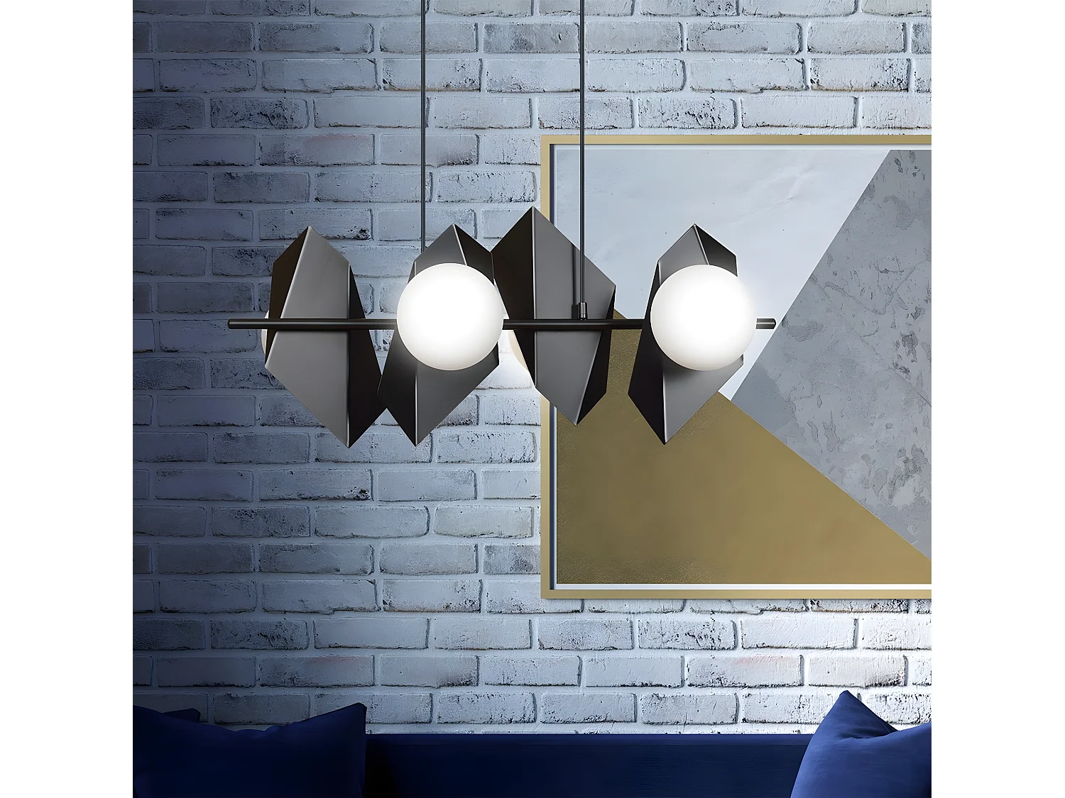 Lampa Wisząca Drifton, Czarny, 90x100x30 cm, Seven Design