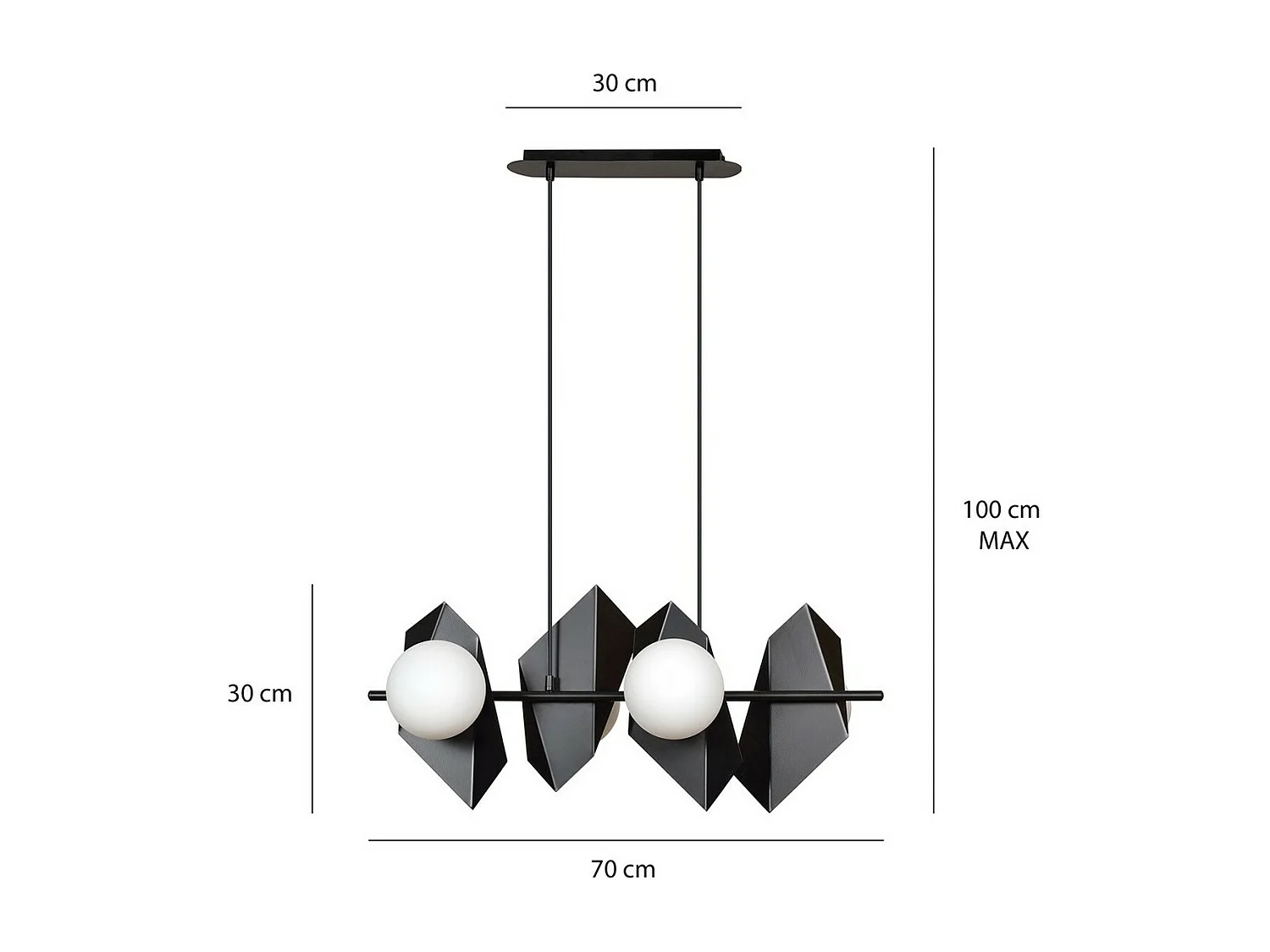 Lampa Wisząca Drifton, Czarny, 90x100x30 cm, Seven Design