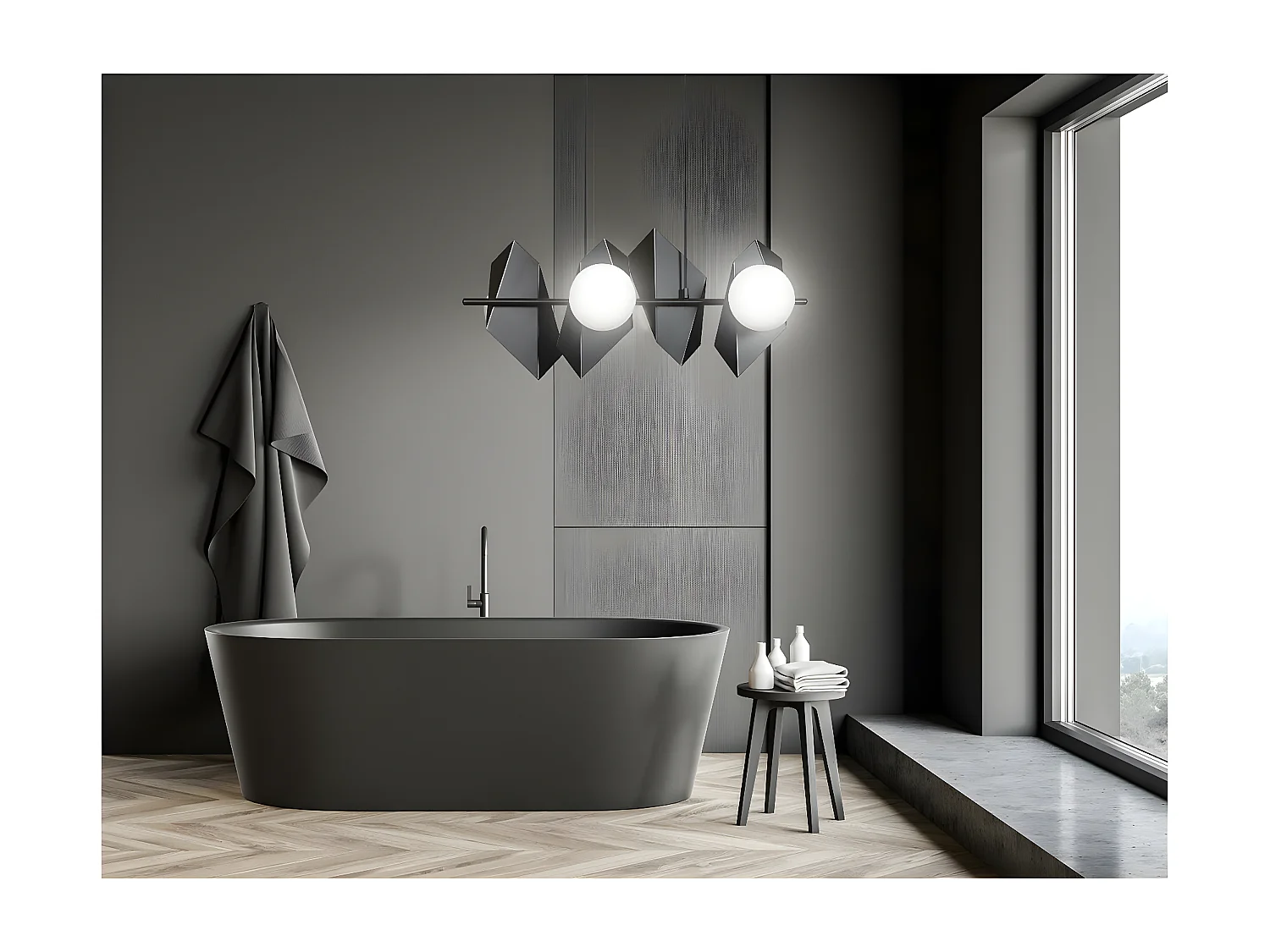 Lampa Wisząca Drifton, Czarny, 90x100x30 cm, Seven Design