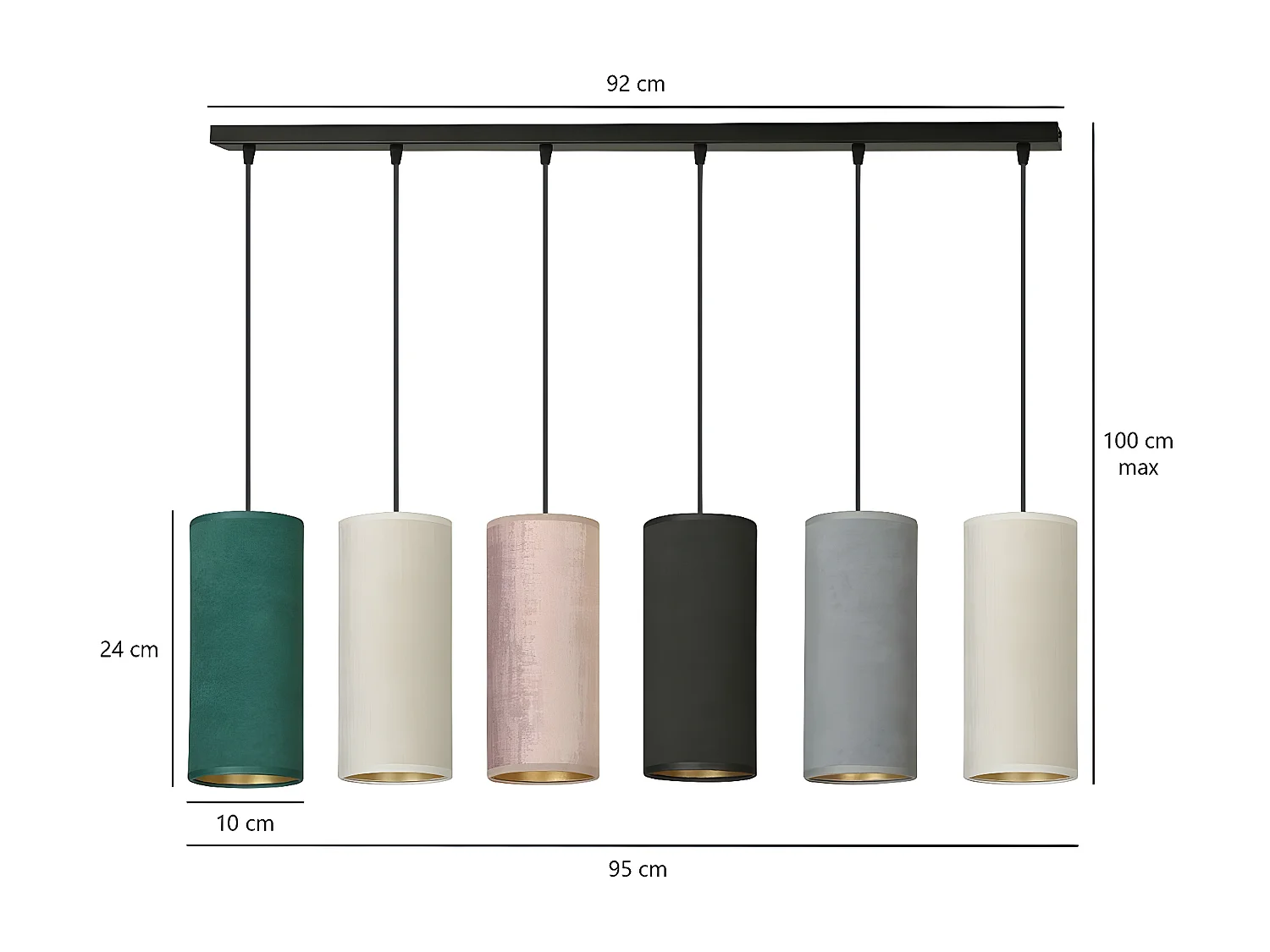 Suspension Bente, Multicouleur, 95x100x6 cm, Seven Design