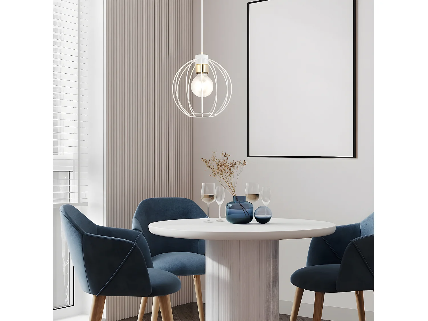 Suspension Gino, Blanc, 24x125x24 cm, Seven Design