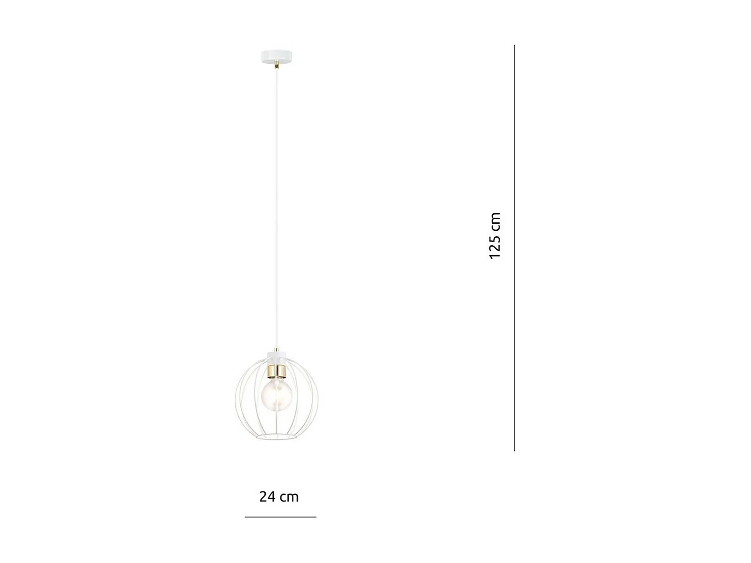 Suspension Gino, Blanc, 24x125x24 cm, Seven Design