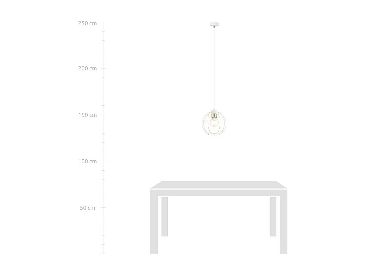 Suspension Gino, Blanc, 24x125x24 cm, Seven Design