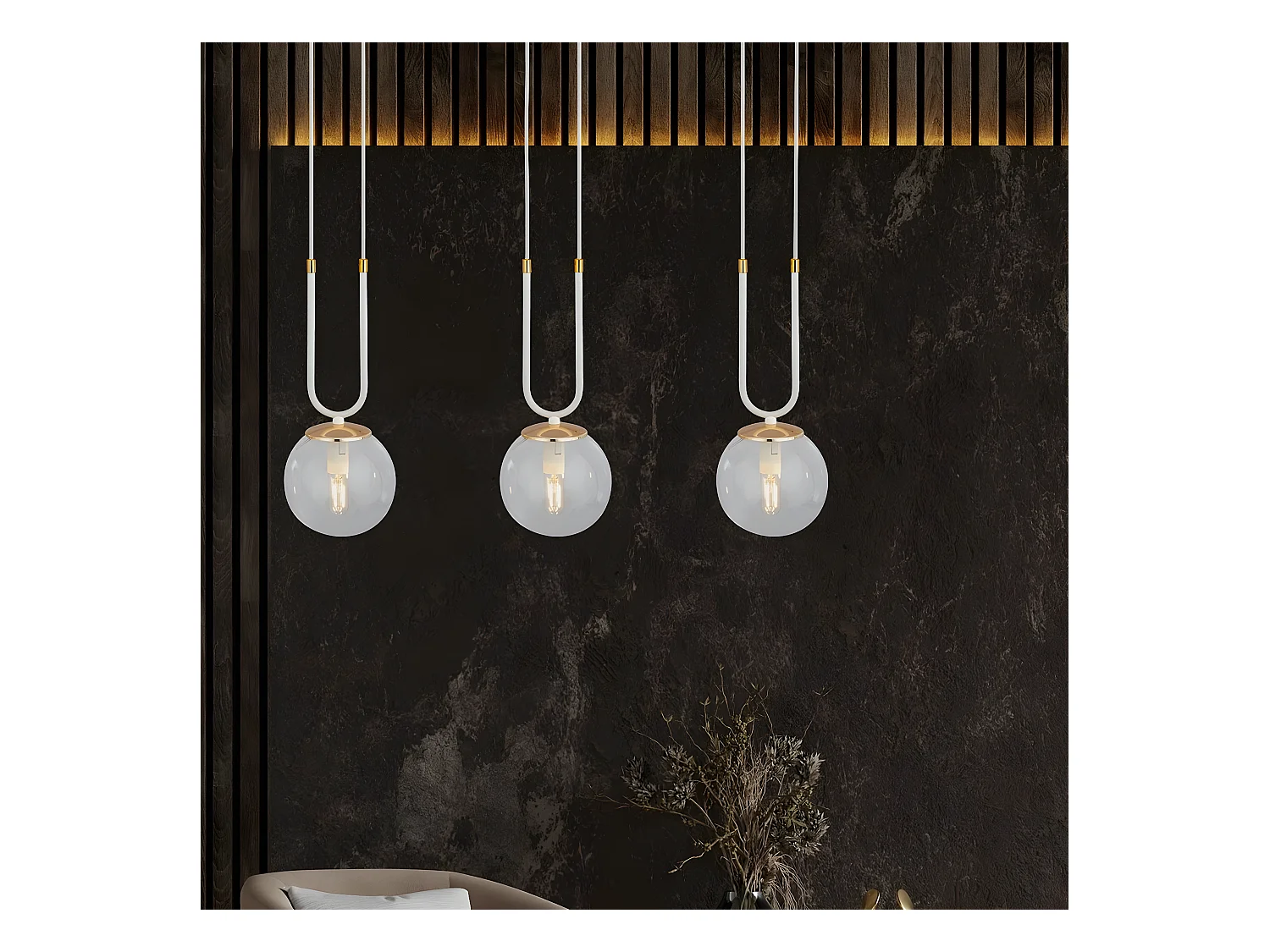 Lampada a Sospensione Glam, Bianco, 70x115x15 cm, EPIKASA