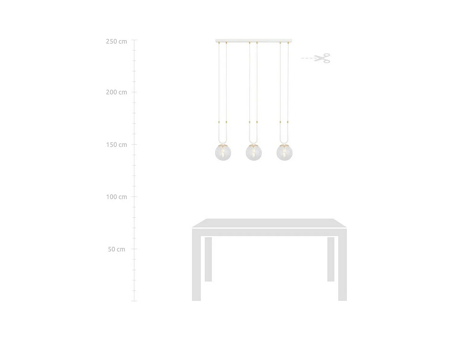 Lampada a Sospensione Glam, Bianco, 70x115x15 cm, EPIKASA