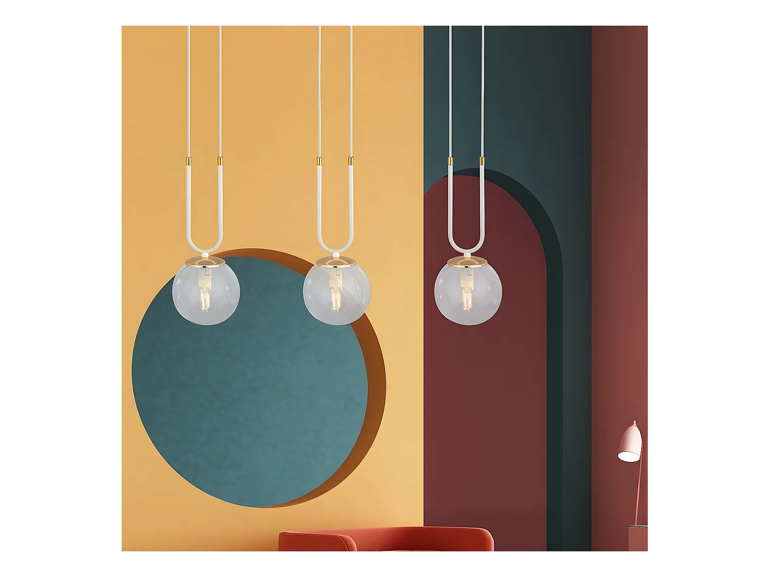 Lampada a Sospensione Glam, Bianco, 70x115x15 cm, EPIKASA