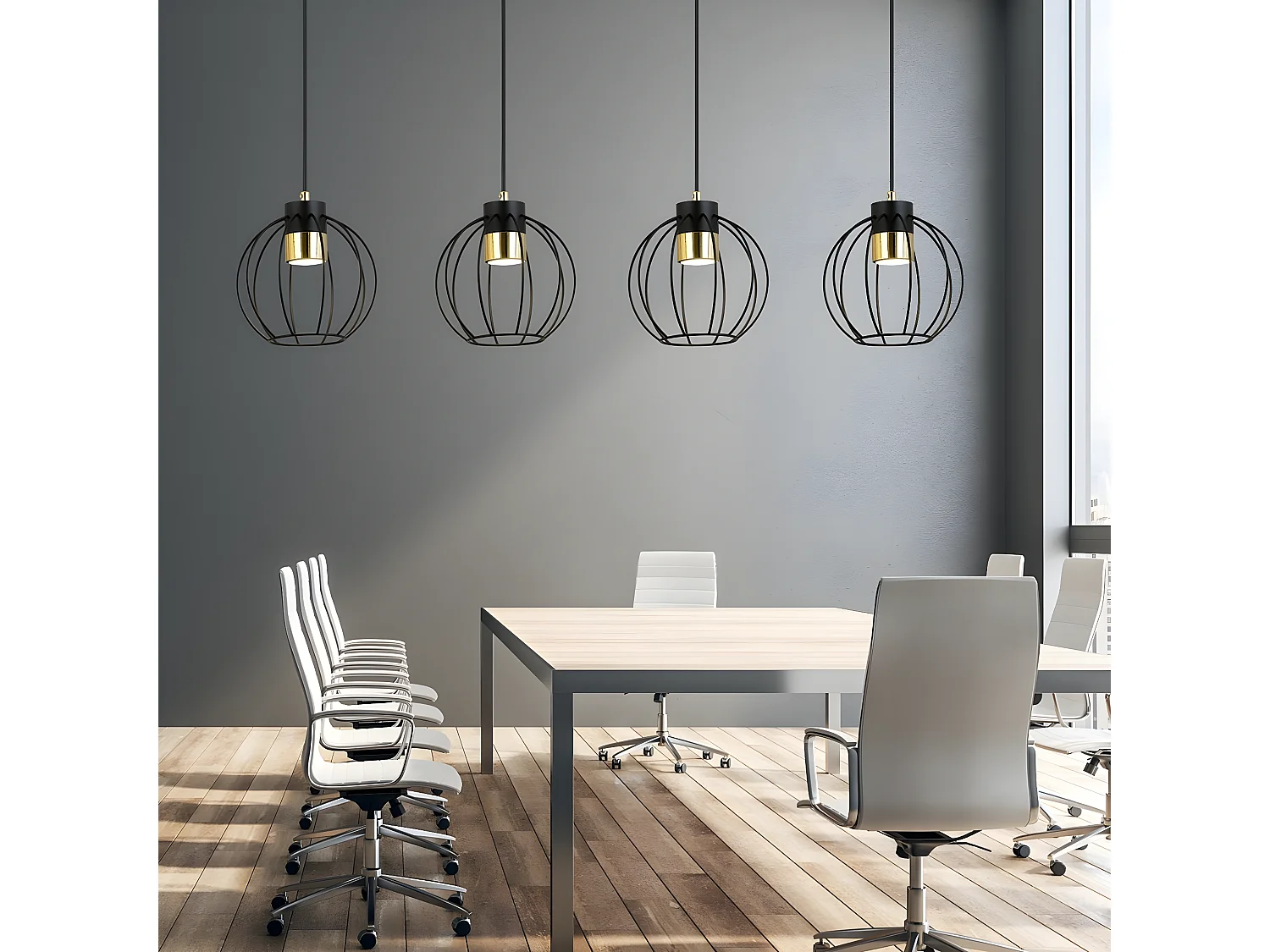 Hanglamp Falis, Zwart, 110x120x18 cm, Seven Design