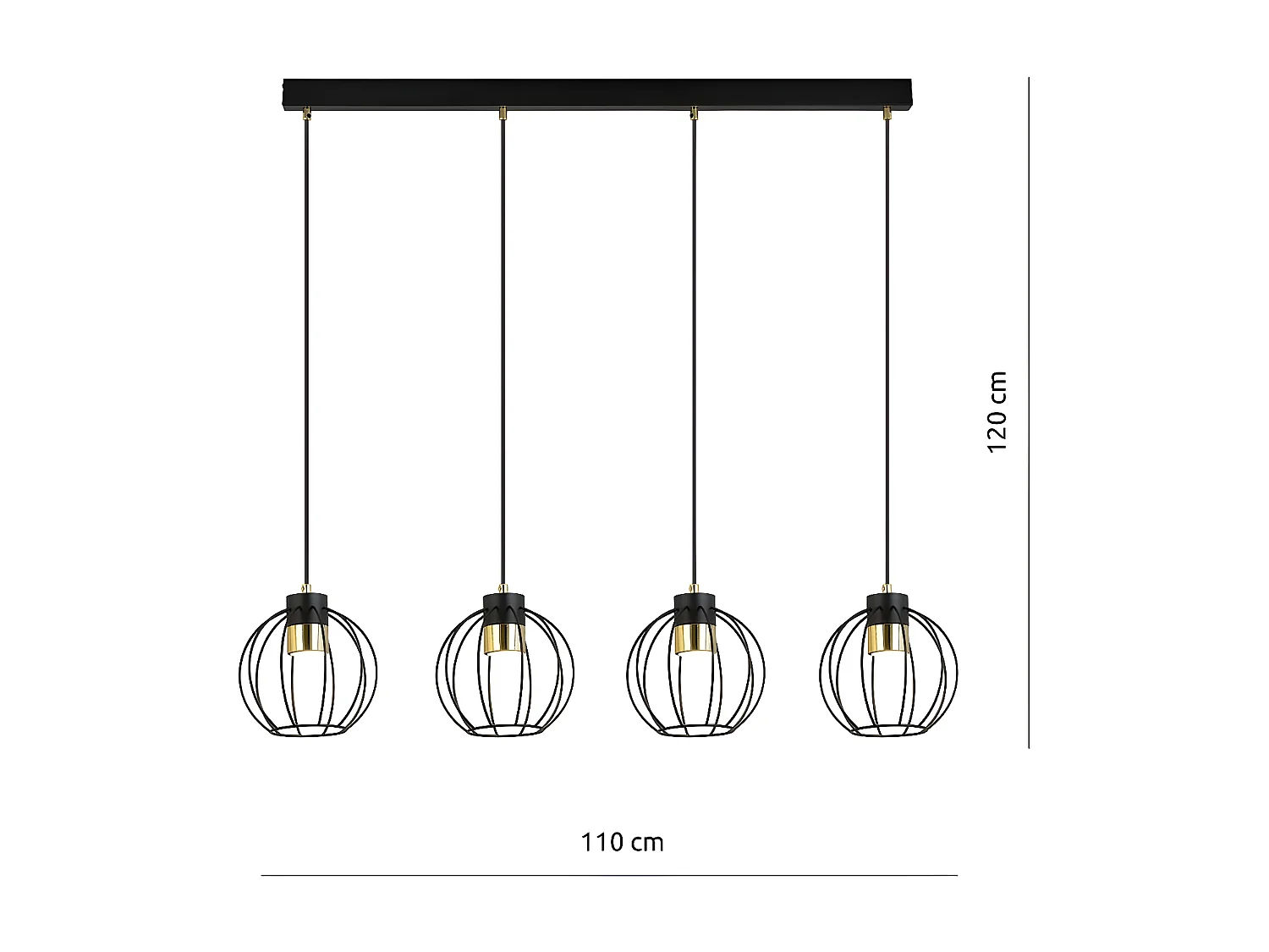 Hanglamp Falis, Zwart, 110x120x18 cm, Seven Design
