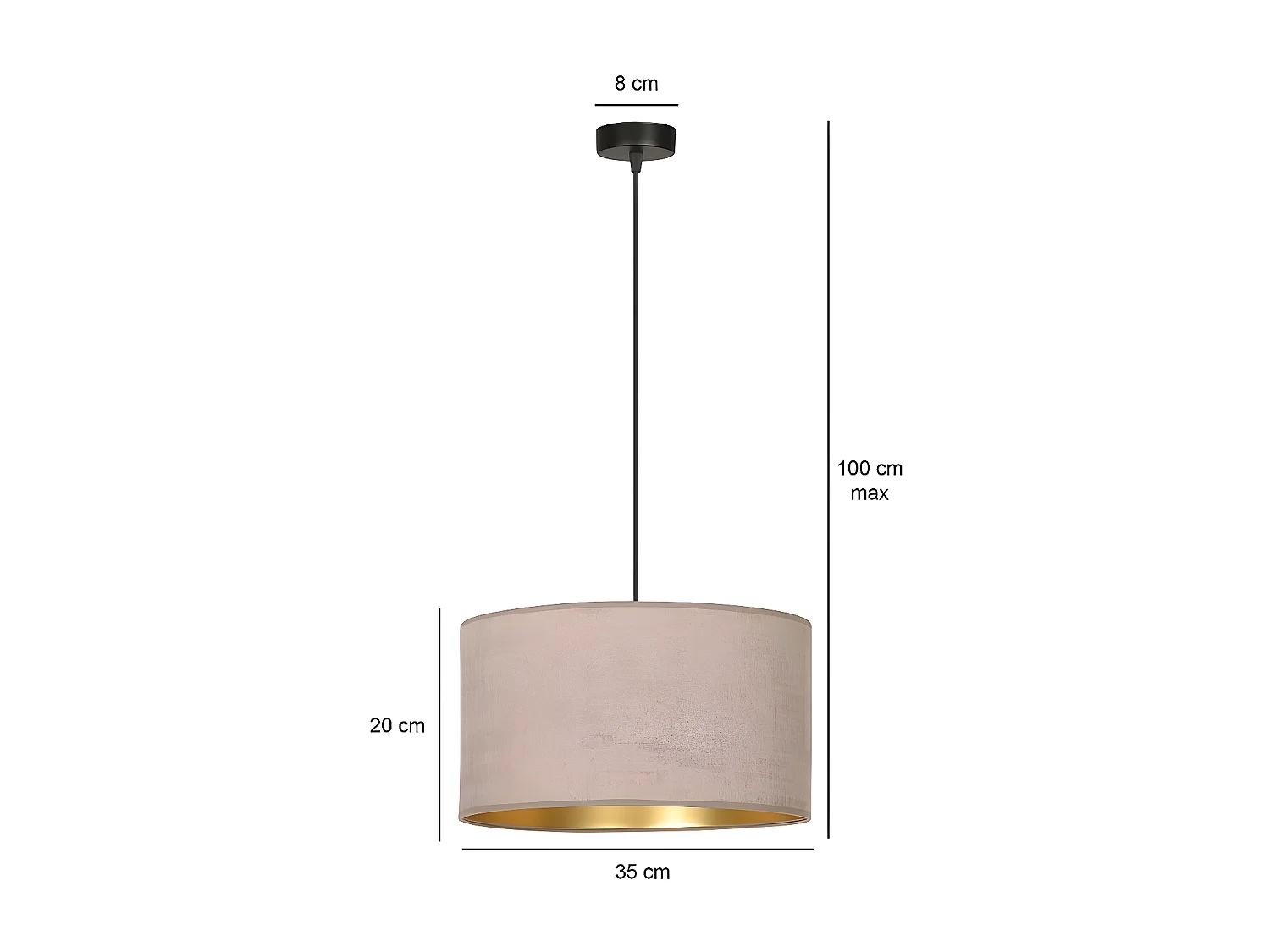 Suspension Hilde, Rose, 35x100x35 cm, EPIKASA