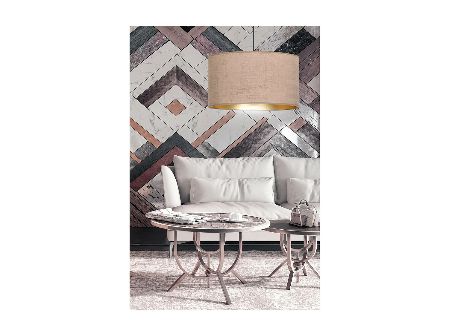 Suspension Hilde, Rose, 35x100x35 cm, Seven Design