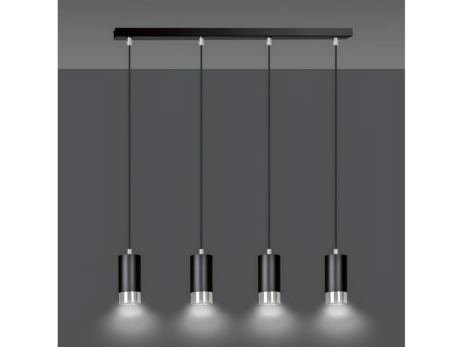 Suspension Fumiko 10, Noir, 60x100x6 cm, Seven Design