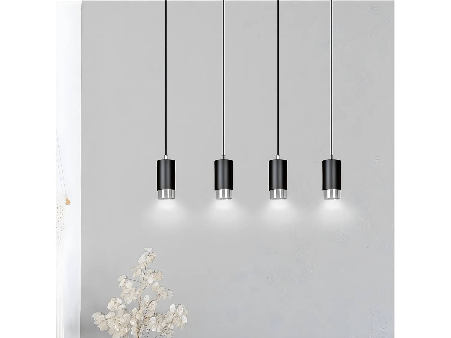 Suspension Fumiko 10, Noir, 60x100x6 cm, Seven Design