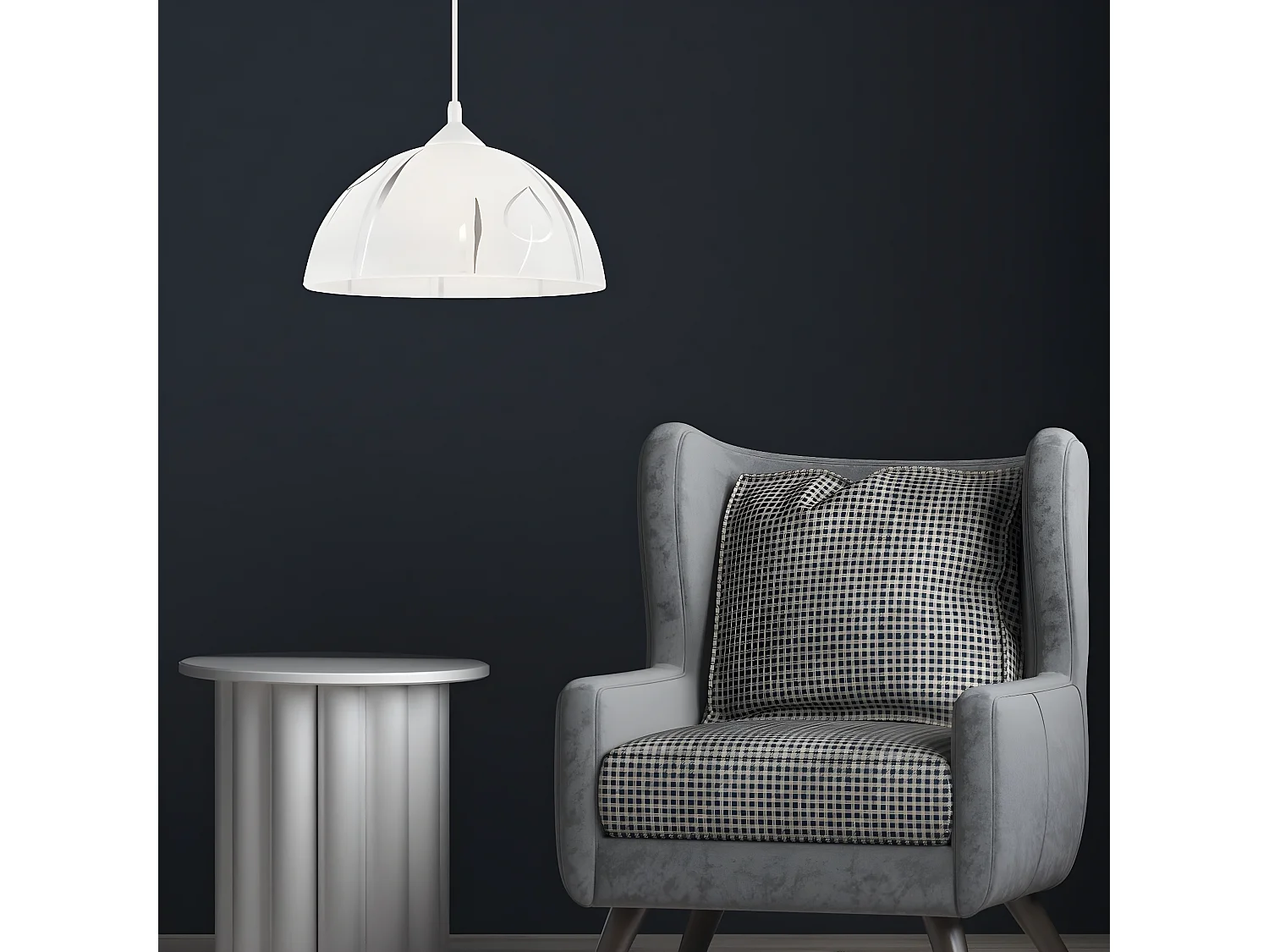 Hanglamp Marcy, Zilver, 30x30x70 cm, Seven Design