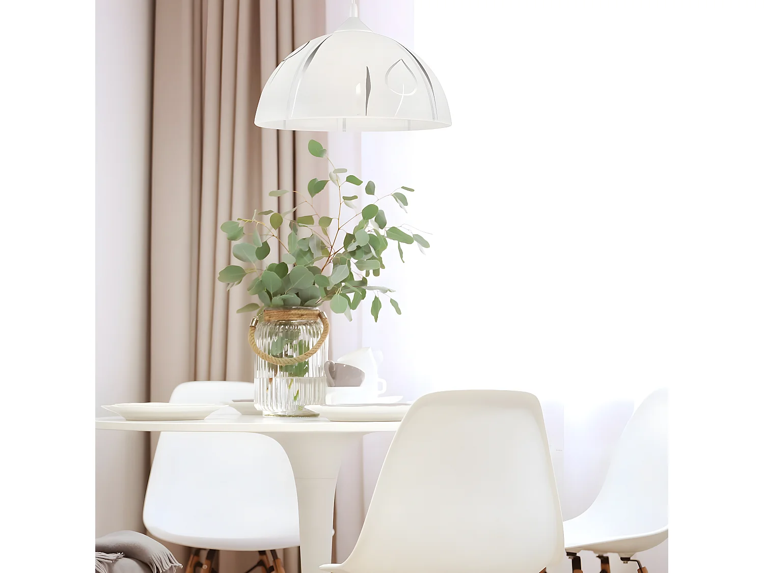 Hanglamp Marcy, Zilver, 30x30x70 cm, Seven Design