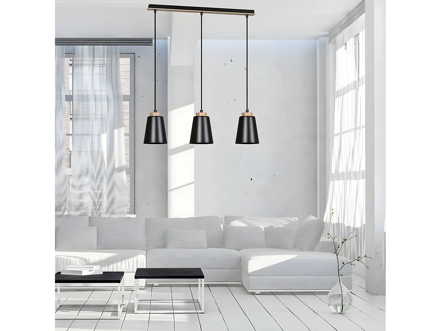 Suspension Bolero, Noir, 66x100x14 cm, EPIKASA