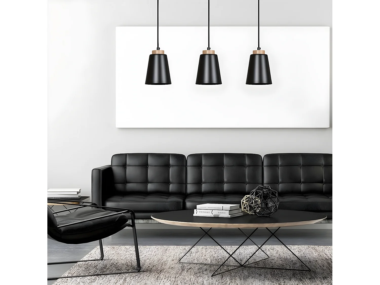 Suspension Bolero, Noir, 66x100x14 cm, EPIKASA