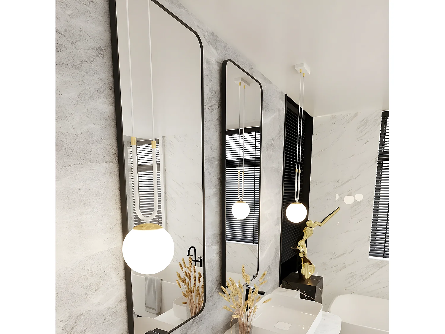 Suspension Glam 6, Blanc, 15x115x15 cm, Seven Design