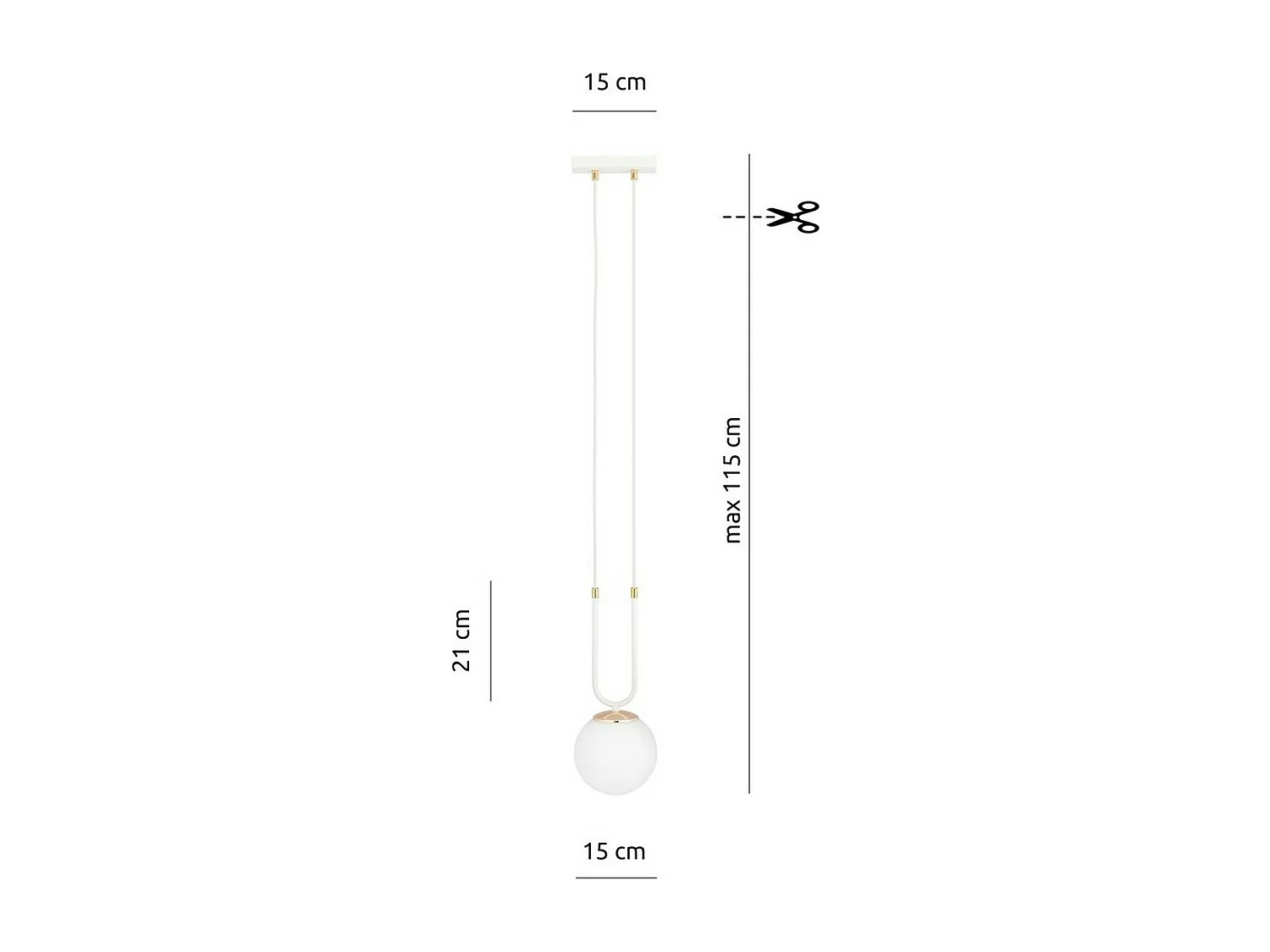 Suspension Glam 6, Blanc, 15x115x15 cm, Seven Design