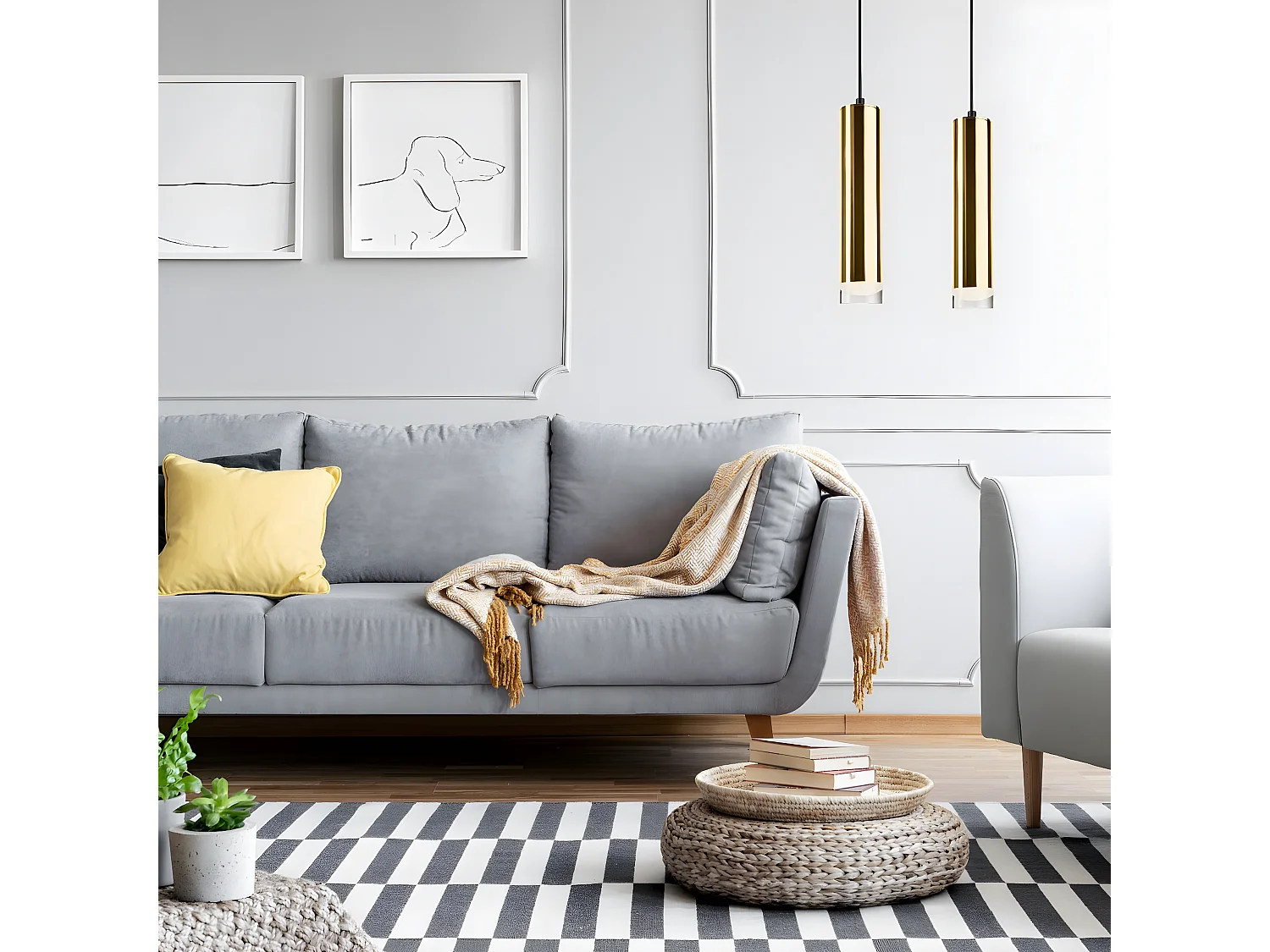 Suspension Diego, Or, 32x32x99 cm, EPIKASA