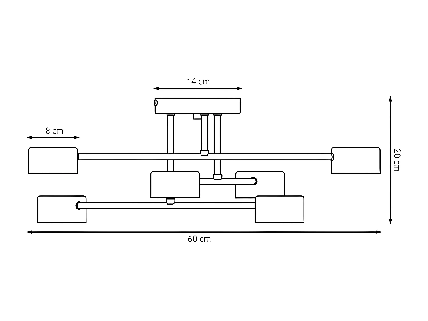 Suspension Diego, Or, 32x32x99 cm, EPIKASA