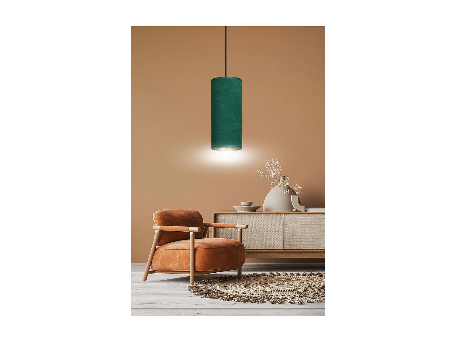 Candeeiro Suspenso Bente, Verde, 10x100x6 cm, EPIKASA