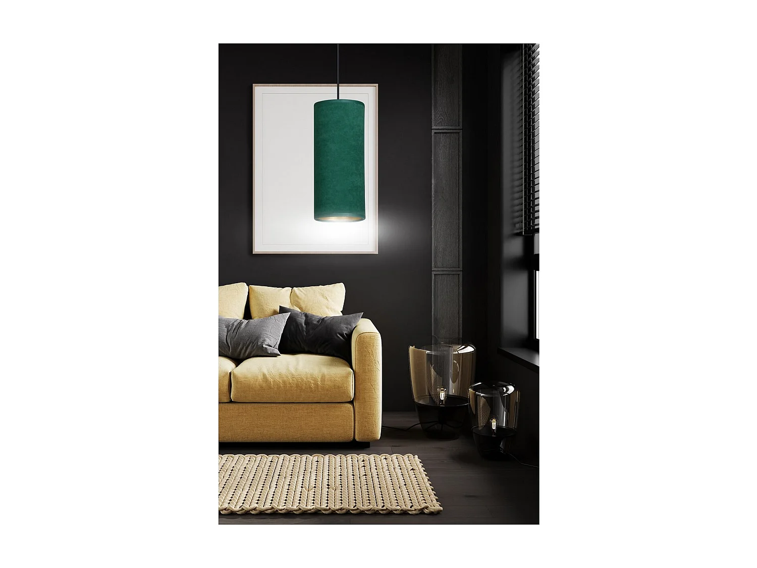 Lámpara de Suspensión Bente, Verde, 10x100x6 cm, EPIKASA