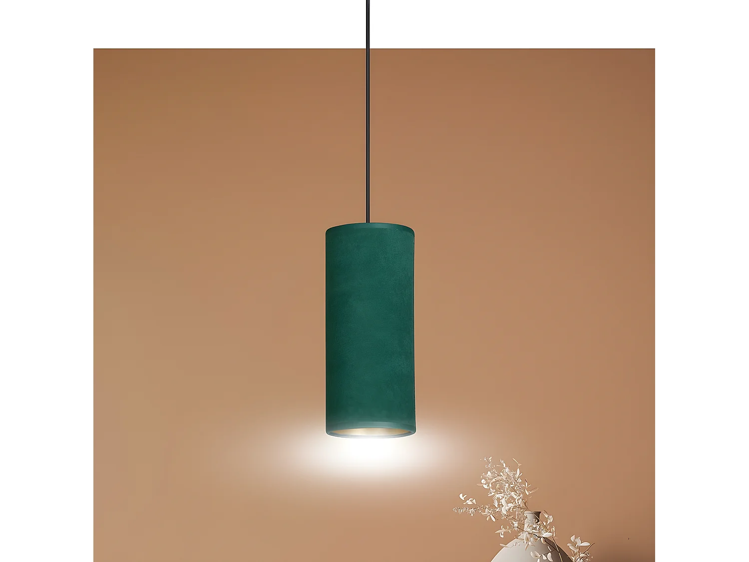 Lámpara de Suspensión Bente, Verde, 10x100x6 cm, EPIKASA