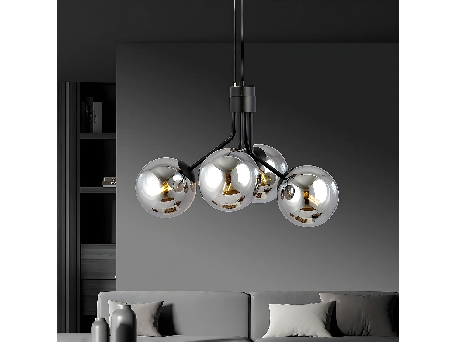 Candeeiro Suspenso Nova, Cinzento, 46x100x46 cm, EPIKASA