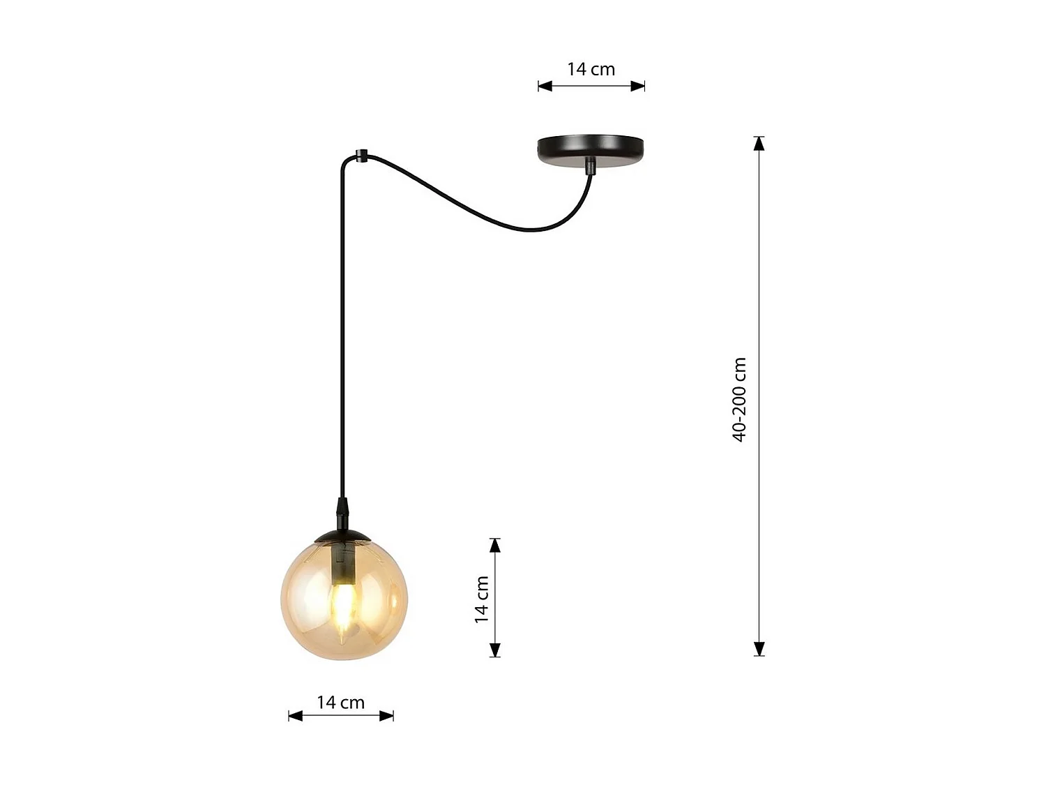 Suspension Gigi, Ambre, 200x200x14 cm, Seven Design