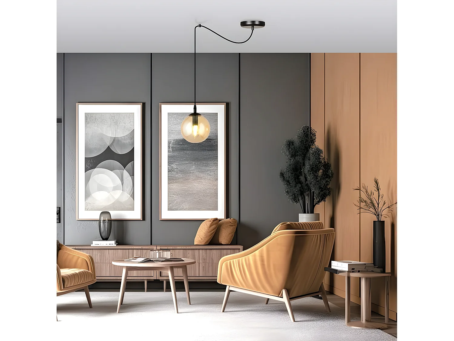 Suspension Gigi, Ambre, 200x200x14 cm, Seven Design