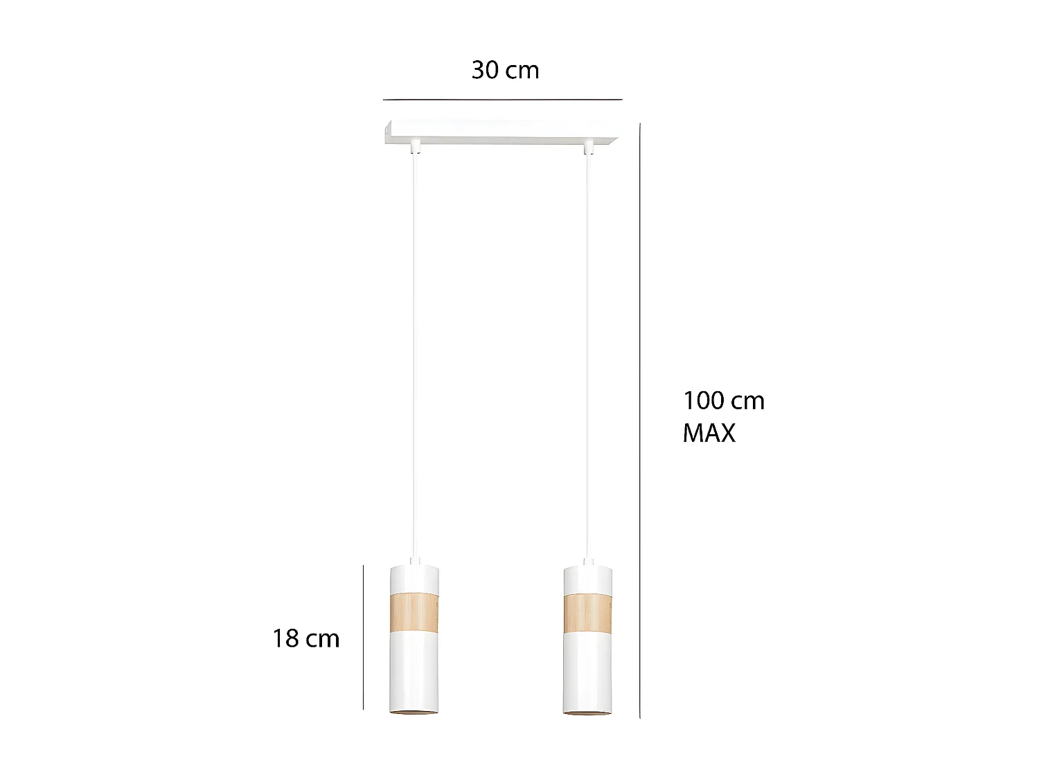 Lampada a Sospensione Akari, Bianco, 30x100x6 cm, Seven Design